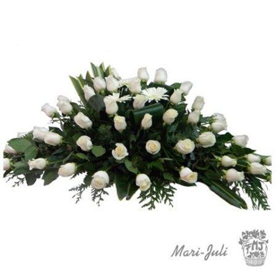 Imagen de Ref.FMJ1006.Centro de funeral de rosas blancas. 