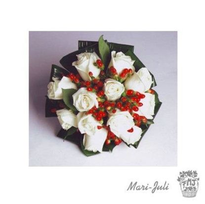  Ref.FMJ0071.Ramo de Novia Bouquet en tonos blancos y rojos.