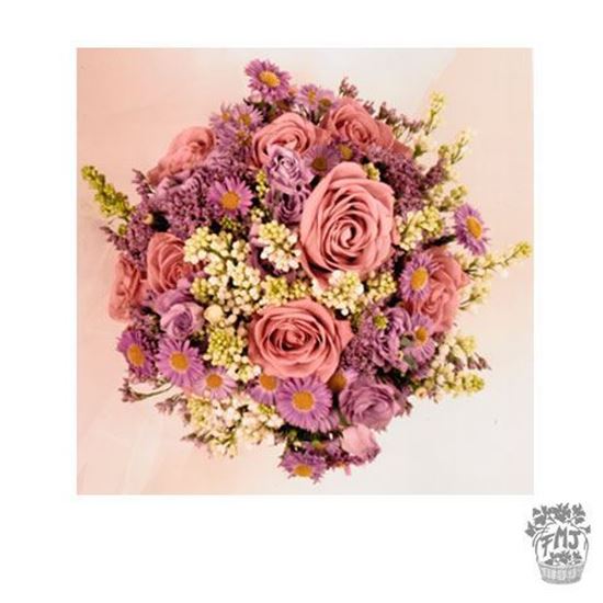 Imagen de  Ref.FMJ0114.Ramo de Novia Bouquet en tonos rosas y rosados .