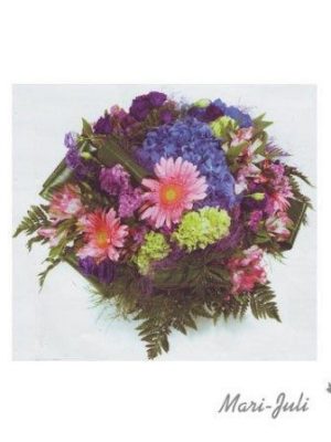 Ref.ES5VIT.Centro formal redondo tonos rosas azules.