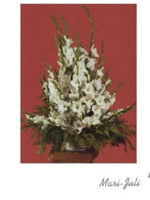 Ref.FMJ0078.Decoración de Iglesias en tonos verdes y blancos.