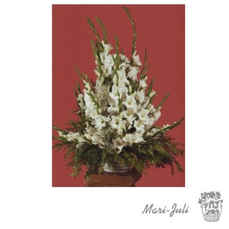 Ref.FMJ0078.Decoración de Iglesias en tonos verdes y blancos.