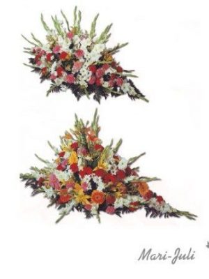 Ref.FMJ0084.Centro Funerario en tonos de gran diversidad de colores .