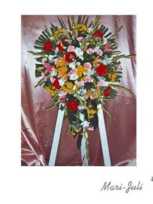 Ref.FMJ0083.Centro Funerario en tonos de gran diversidad de colores.