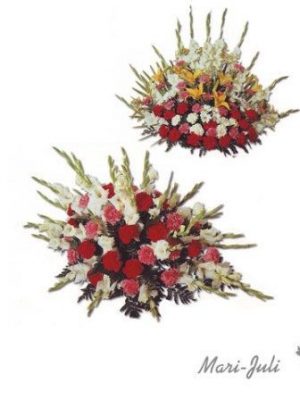 Ref.FMJ0085.Centro Funerario en tonos de gran diversidad de colores.