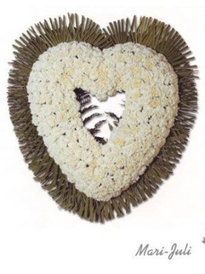 Ref.FMJ0086.Corazón Funerario en tonos de gran diversidad de colores.