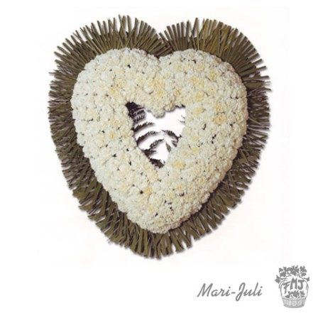 Ref.FMJ0086.Corazón Funerario en tonos de gran diversidad de colores.