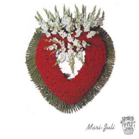 Ref.FMJ0087.Corazón Funerario en tonos rojos .