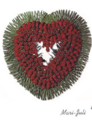 Ref.FMJ0088.Corazón Funerario en tonos rojos .