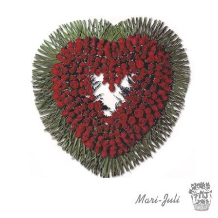 Ref.FMJ0088.Corazón Funerario en tonos rojos .