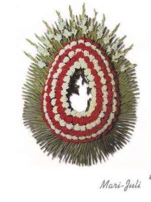 Ref.FMJ0090.Corona Funeraria con colores rojos y blancos.
