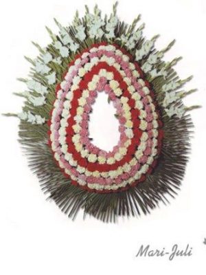 Ref.FMJ0091.Corona Funeraria con colores rojos y blancos y rosados