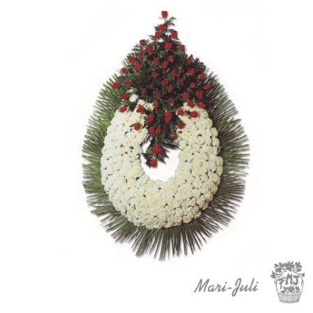 0000081_reffmj0097corona-funeraria-con-tonos-rojos-y-blancos- Ref.FMJ0097.Corona Funeraria con tonos rojos y blancos .