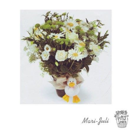 0000089_refes5alcentro-de-flores-vertical-blanco-verde-peluche-nacimientos Ref.ES5AL.Centro de flores vertical blanco verde peluche Nacimientos.
