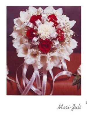Ref.FMJ0058.Ramo de Novia Bouquet en tonos rojos y blancos.