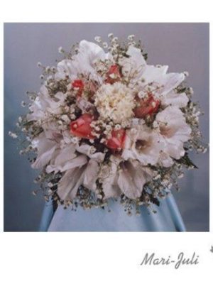 Ref.FMJ0061.Ramo de Novia Bouquet en tonos rojos y blancos