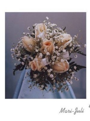 Ref.FMJ0062.Ramo de Novia Bouquet en tonos verdes y rosados.