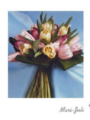 Ref.FMJ0068.Ramo de Novia Bouquet en tonos verdes, amarillos y violetas .