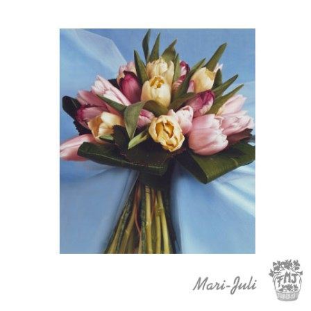 Ref.FMJ0068.Ramo de Novia Bouquet en tonos verdes, amarillos y violetas .