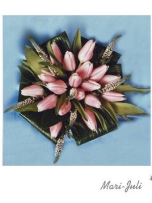 Ref.FMJ0069.Ramo de Novia Bouquet en tonos verdes y rosados .