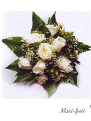 Ref.FMJ0073.Ramo de Novia Bouquet en tonos verdes y blancos.