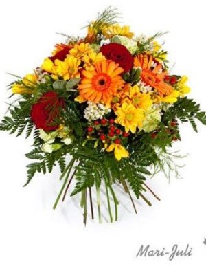 Ref.FMJ0003.Ramo de Flores Primaverales formal redondo con Lilium.