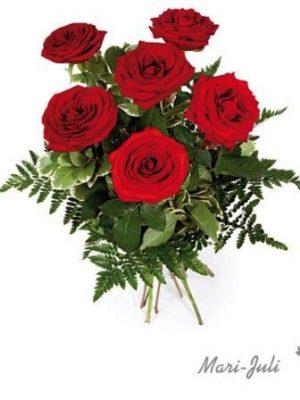 Ref.FMJ0014.Ramo de 6 Rosas Rojas .