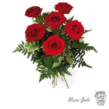 Ref.FMJ0014.Ramo de 6 Rosas Rojas .