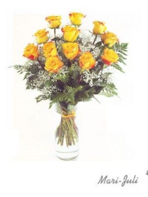 Ref.R0016.12 Rosas amarillas de tallo largo.