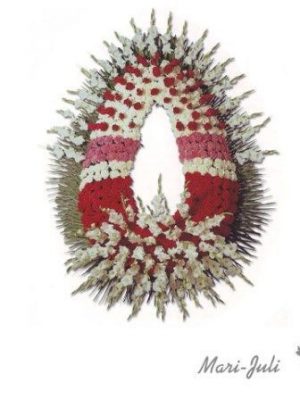Ref.FMJ0098.Corona Funeraria con tonos rojos y blancos.