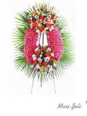 Ref.ES009204.Corona de dos cabezales y maxificación de claveles.