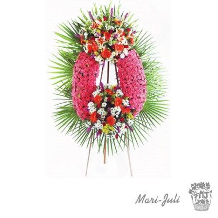 Ref.ES009204.Corona de dos cabezales y maxificación de claveles.