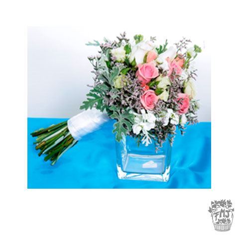 FMJ0117.Ramo de Novia Bouquet en tonos rosas y rosados.