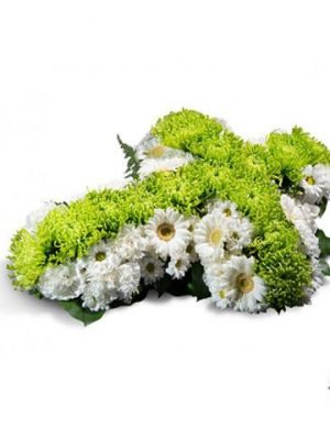 Ref.FMJ0118.Cruz Blanca con Adornos Rojos.