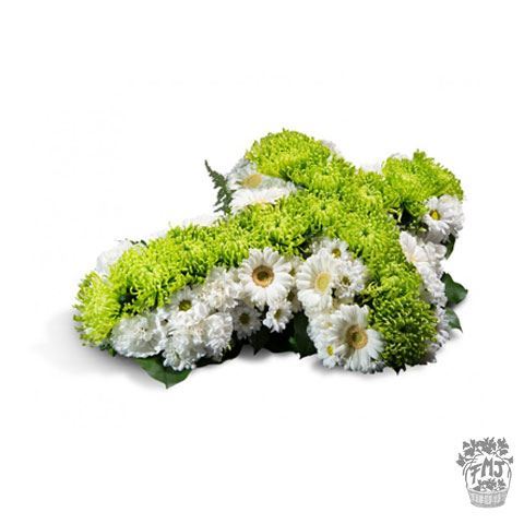 Ref.FMJ0118.Cruz Blanca con Adornos Rojos.