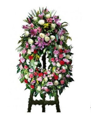 Ref.FMJ0120.Cruz Blanca con Adornos Rojos.