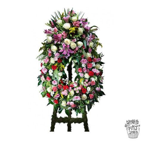 Ref.FMJ0120.Cruz Blanca con Adornos Rojos.