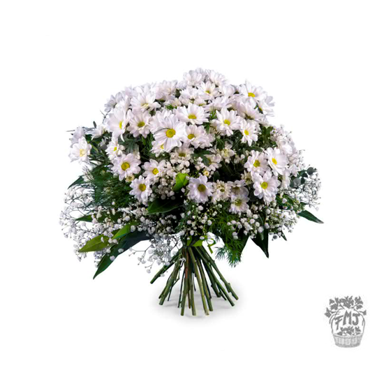 Ref.202102.Ramo de margaritas blancas en redondo