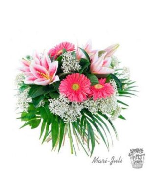 Ref.202102.Ramo de margaritas blancas en redondo